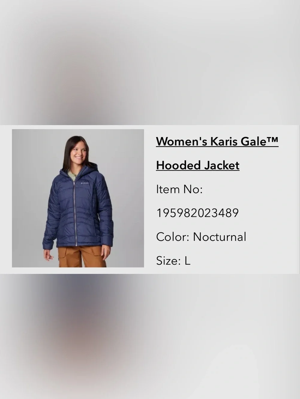 Columbia Women's Karis Gale Hooded Jacket Navy